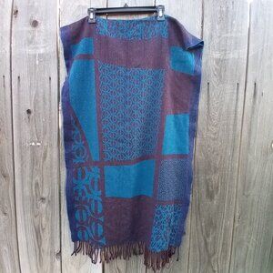 Louis Quatorze Scarf Fringe Edge Monograms Multicolor Size 24" x 72"